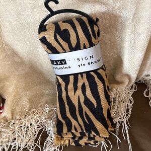 Pashmina Style Design Animal Print Shawl One size